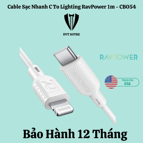 [Chuẩn MFI - C94] Cáp Sạc siêu bền Type C - lightning RAVpower CB054 - Dành riêng cho Iphone Ipad Macbook