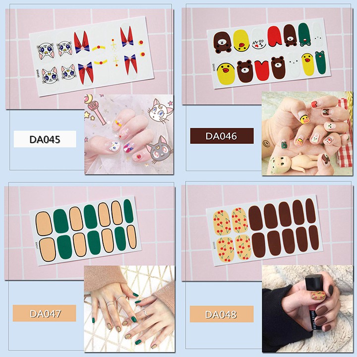 Nail Wraps Set Dán móng tay 14 miếng nhiều mẫu DA041-060