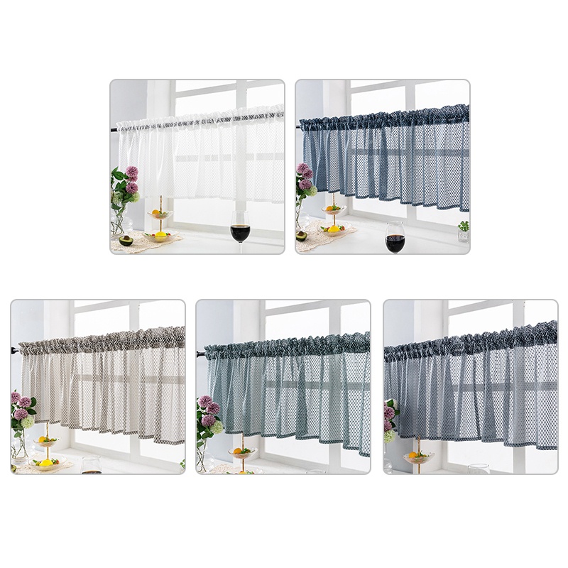 Rèm cửa sổ ngắn phối ren trang trí nhà bếp