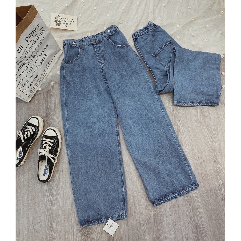 QUẦN JEANS LƯNG CAO ỐNG RỘNG (KÈM HÌNH KÈM CLIP)