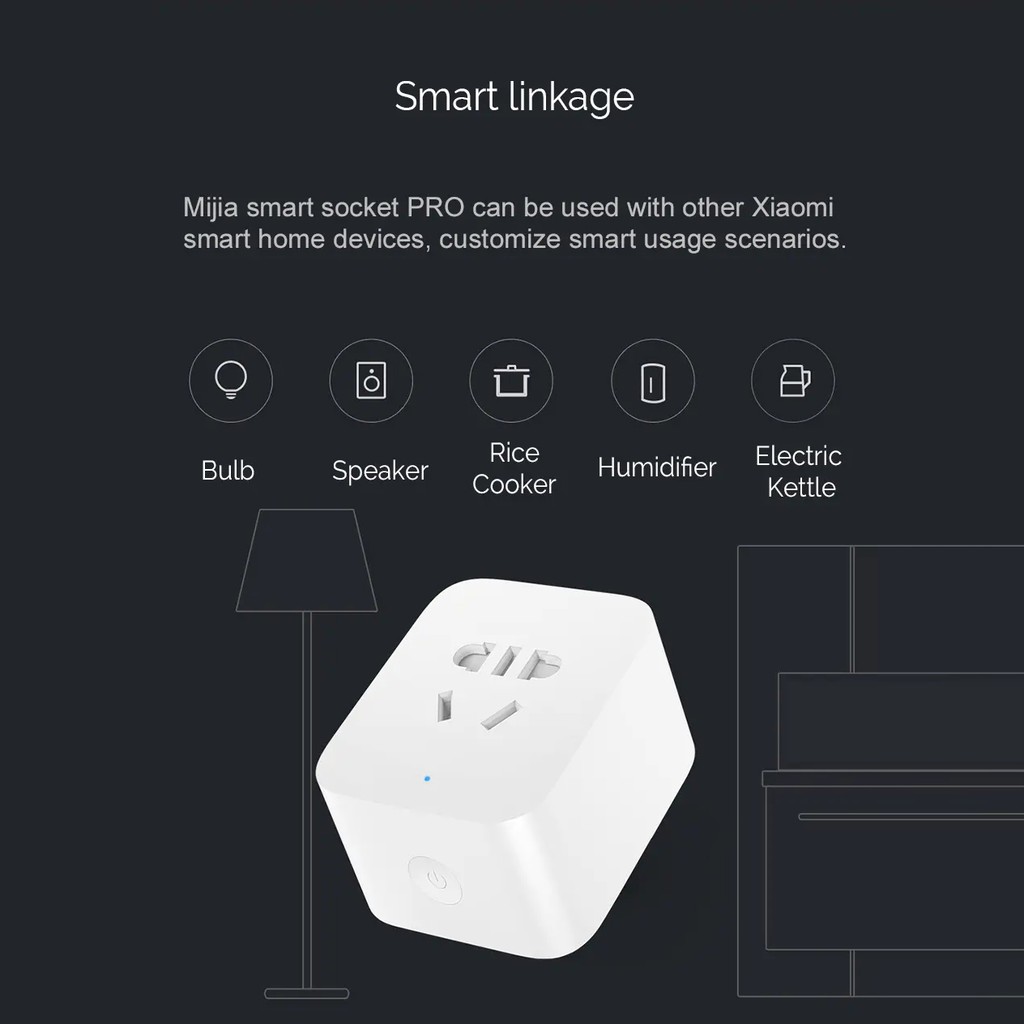 Ổ cắm Xiaomi Mijia 2 cổng USB kết nối Bluetooth thông minh