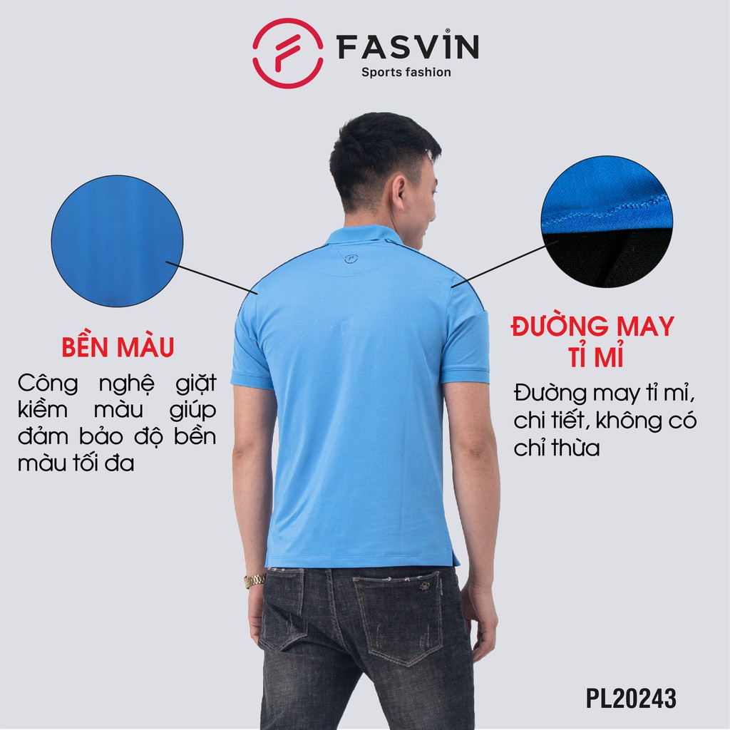 Áo Polo thể thao nam Fasvin PL20243.HN áo phông có cổ chất liệu coolmax mát lạnh thoải mái