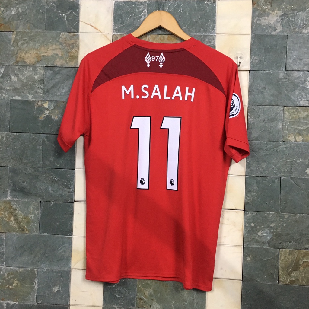 (Mới 2023) Bộ quần áo đá banh cầu thủ M. SALAH Liverpool đỏ sân nhà update 22/23