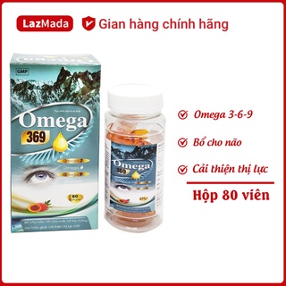 Viên uống dầu gấc Omega 369 - Hộp 80 viên- Bổ sung dầu gấc, omega, DHA giúp sáng mắt, khỏe tim mạch, tăng cường trí nhớ