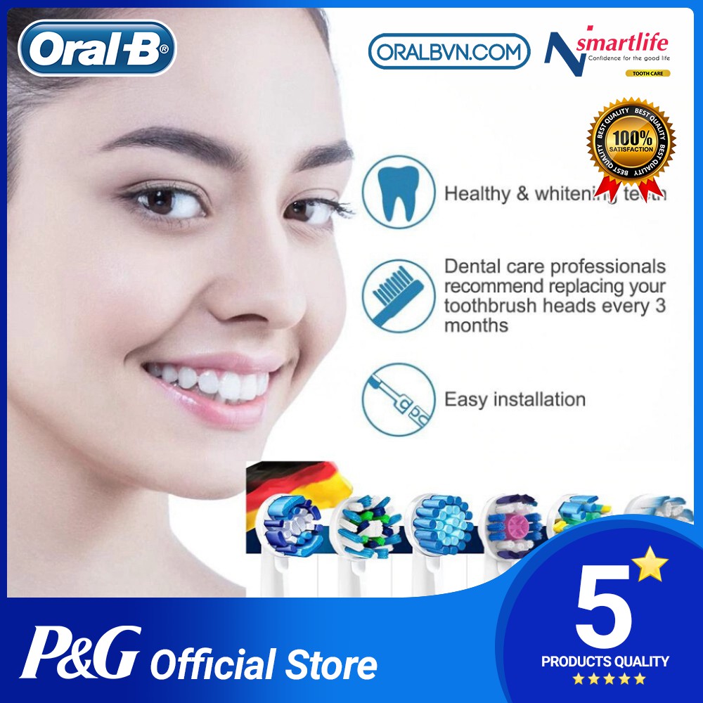 [AUTH] Bàn chải đánh răng điện tự động Oral B Pro 2000 xanh dương làm sạch răng, hạn chế viêm nướu tặng kèm hộp du lịch