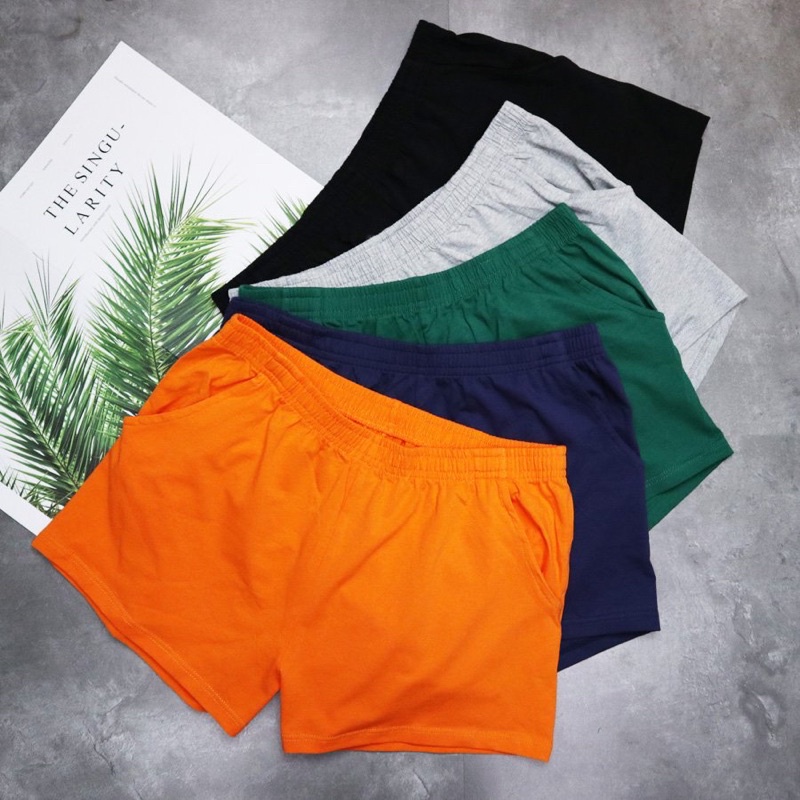 Quần ngủ thun nam màu trơn có túi