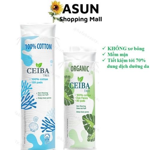 Bông Tẩy Trang Ceiba 100% Chất Liệu Cotton Orrginal Pháp (80 miếng,120 miếng)