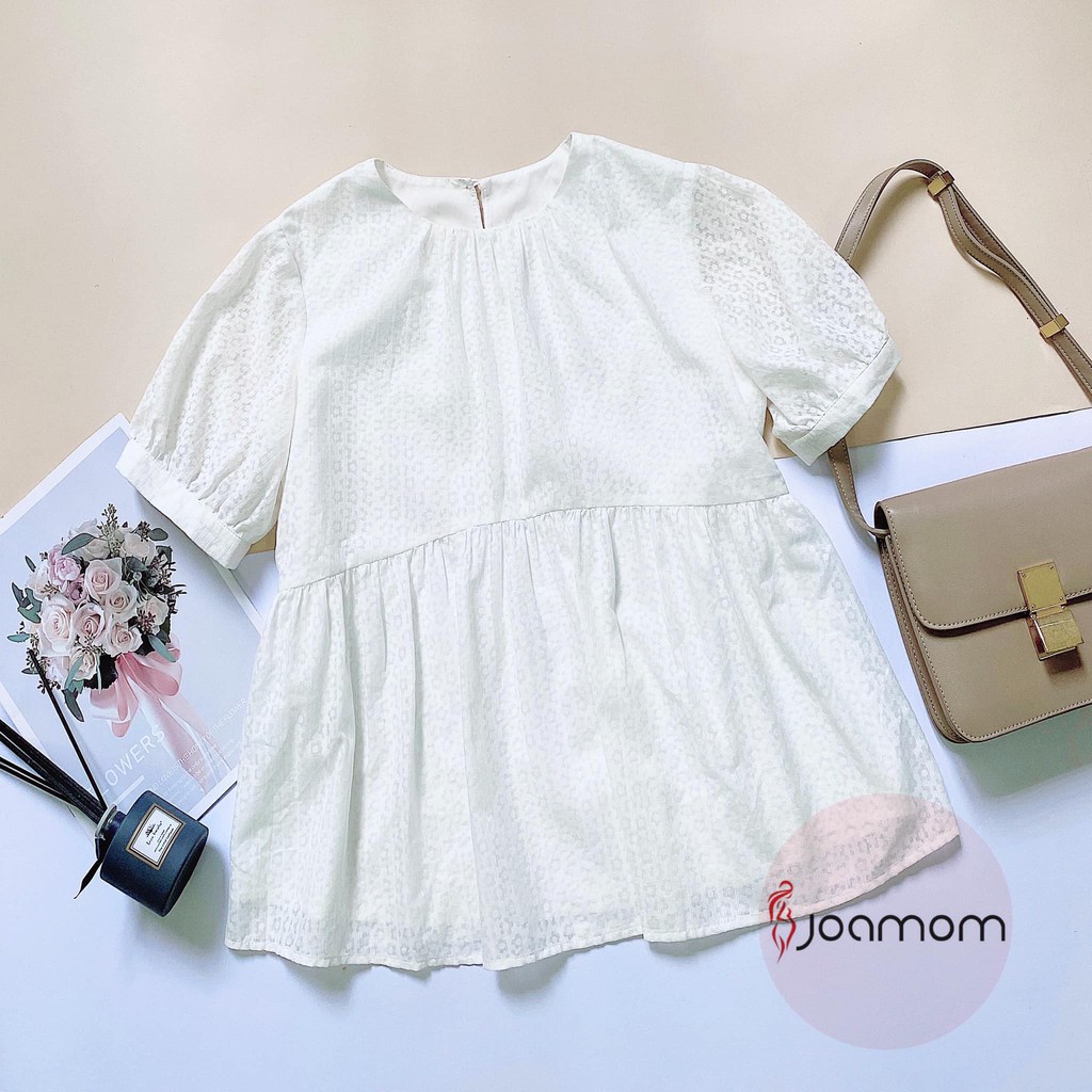 Áo sơ mi bầu xinh đũi nhật mềm thoải mái đi làm đi chơi Joamom Ab119