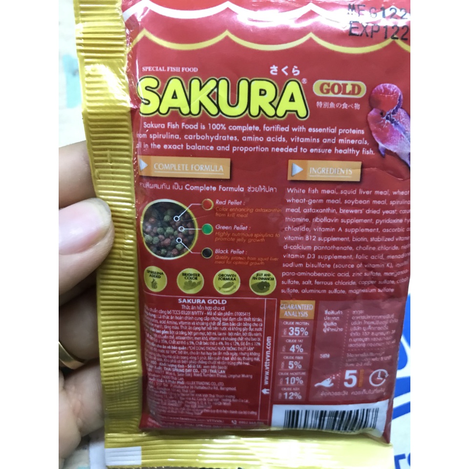 2 túi thức ăn cá chọi sakura 20gr