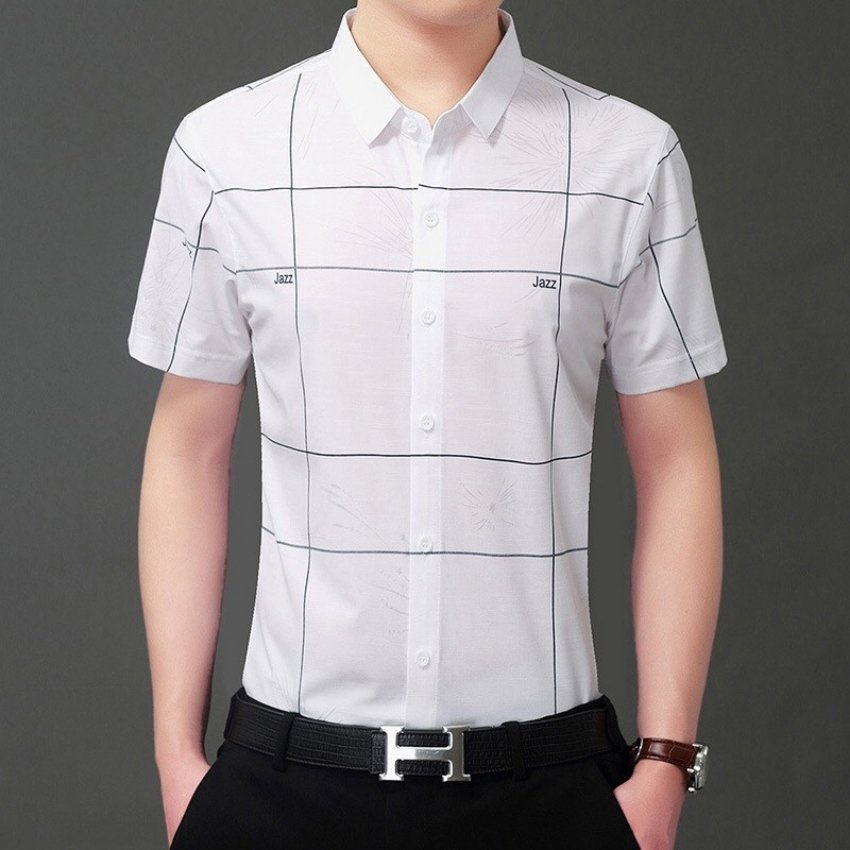 Áo sơ mi nam ngắn tay ❤️ áo sơ mi nam cộc tay phối họa tiết JAZZ thời trang Erina cao cấp form áo chuẩn