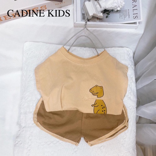 Bộ bé trai chất cotton mềm in hình khủng long đáng yêu 10-16kg Cadine Kids