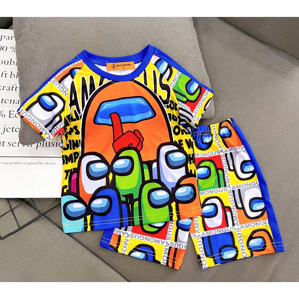 Bộ đùi bé trai 3d thun lạnh loại 1 Ann's kids bộ siêu nhân cho bé sỉ quần áo trẻ em hcm pikakids