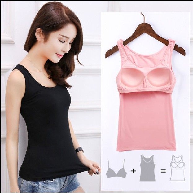Áo phông ba lỗ có đệm ngực chất cotton mềm mịn