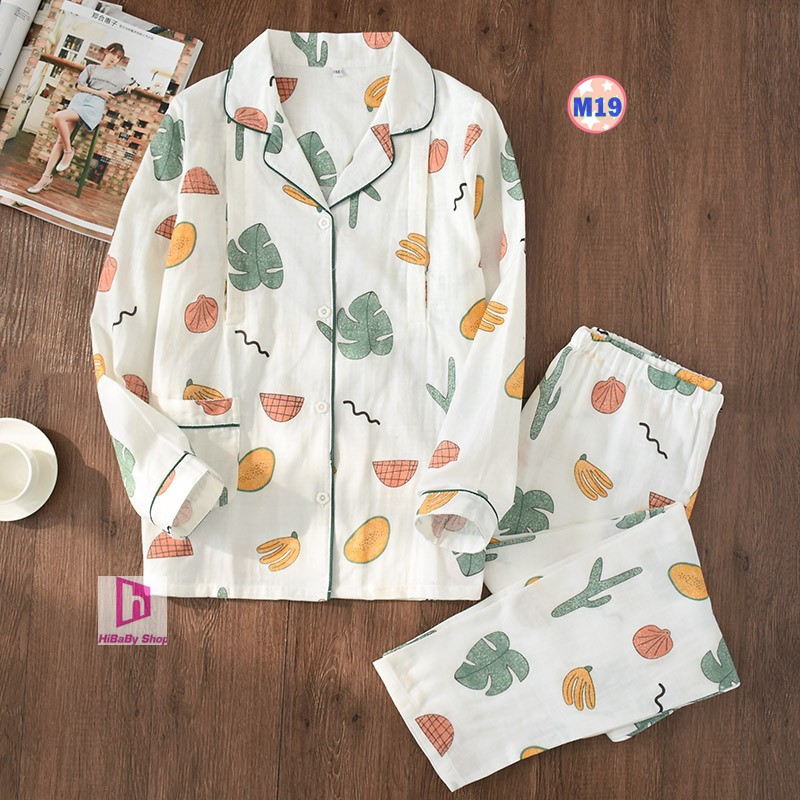 Pijama Sau Sinh (Vải Xô) Mặc hè cực mát M1