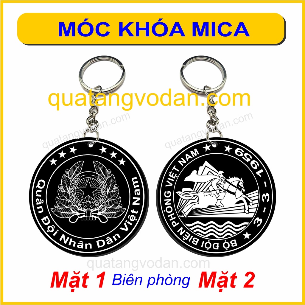Móc khóa mica logo QĐ