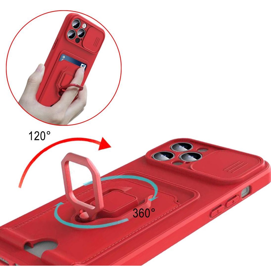 Ốp lưng Iphone đựng thẻ có tấm bảo vệ camera kèm giá đỡ xoay 360độ cho ip7,8,plus/X,XS/XSMAX/11/11/12,pro,max/13.pro.max