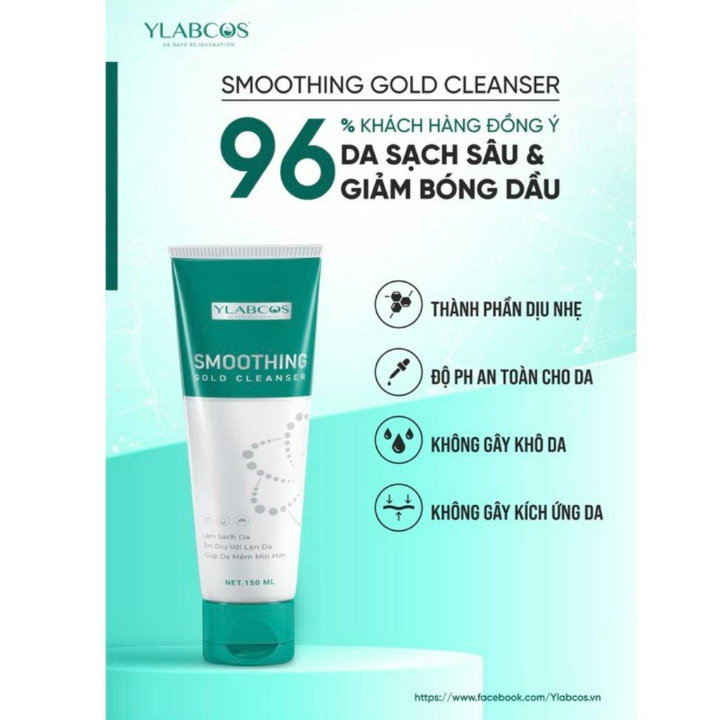 Sữa rửa mặt Dr Lacir sữa rửa măt vàng smoothing gold cleanser cho da nhạy cảm, mỏng yếu, sau tái tạo 150ml