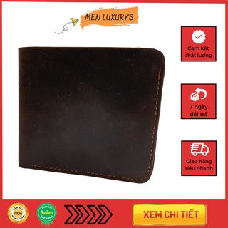 Ví nam ngang da bò sáp thật ws112 cao cấp cam kết 100% làm từ da bò thật bảo hành 3 năm | men luxury's