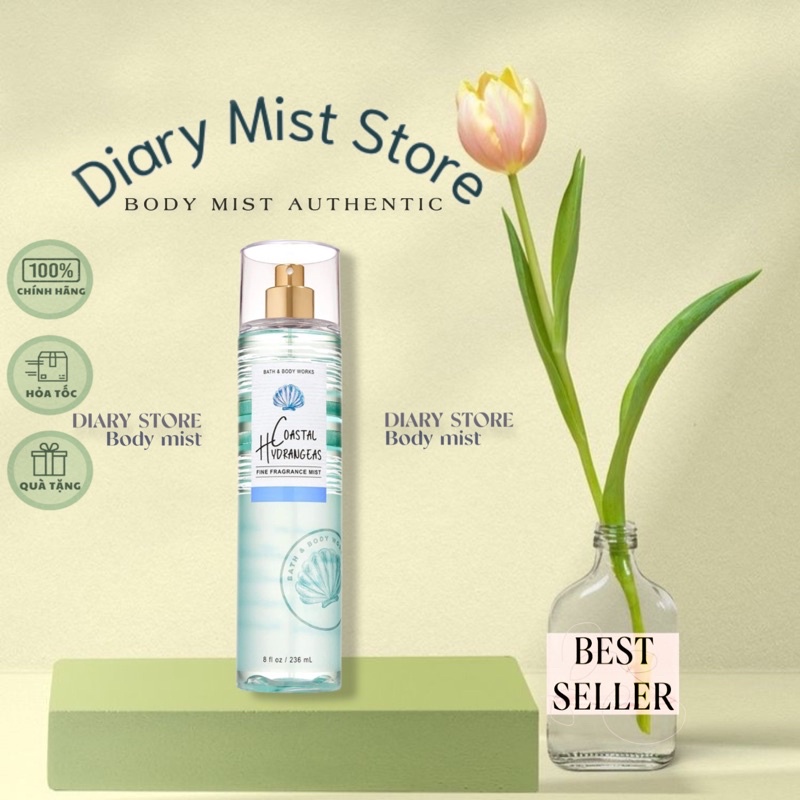𝐃𝐢𝐚𝐫𝐲𝐦𝐢𝐬𝐭.𝐬𝐭𝐨𝐫𝐞 Xịt Thơm Toàn Thân Bath and Body Works Coastal Hydrangeas