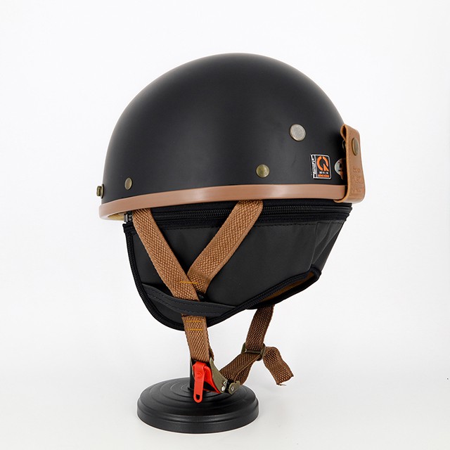 Mũ bảo hiểm Napoli phi công nữa đầu (mũ màu đen nhám) + kính phi công
