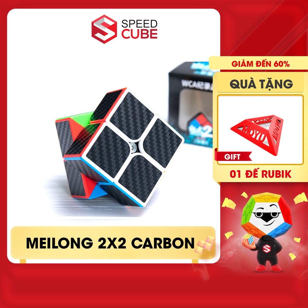 Rubik 2x2 giá rẻ carbon, rubik 2 tầng Moyu Meilong 2 WCA Carbon 2021 - shop speed cube