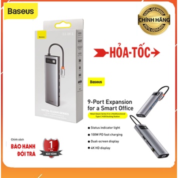 Bộ Chuyển Đổi Đa Năng 11 in 1 HDMI 4K , PD 100W , VGA , USB 3.0 Cho Laptop , Macbook , tivi .Baseus CAHUB-CT0G | BigBuy360 - bigbuy360.vn