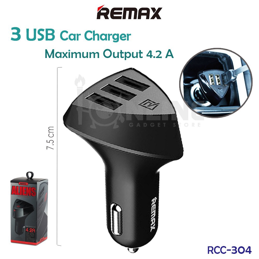 TẨU SẠC REMAX ALIENS 3 CỔNG 4.2A