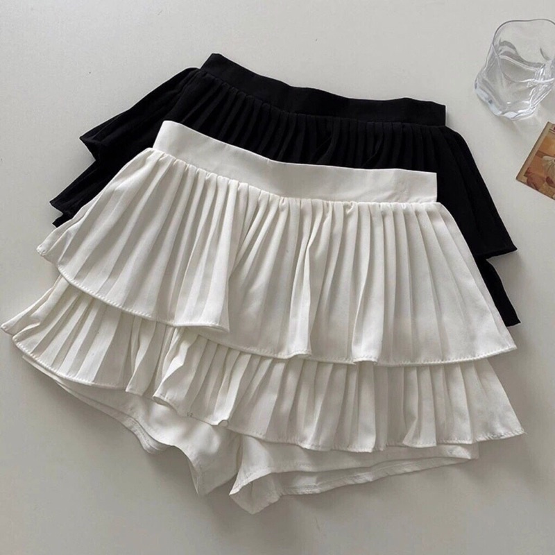 CHÂN VÁY NGẮN HAI TẦNG PHỒNG DẬP LY,CHÂN VÁY XOÈ HAI TẦNG SIÊU XINH | BigBuy360 - bigbuy360.vn