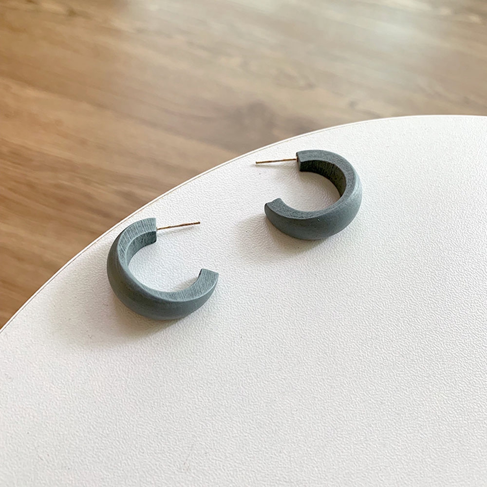 Hoa tai dáng tròn hình chữ c nhiều màu sắc thời trang cho nữ