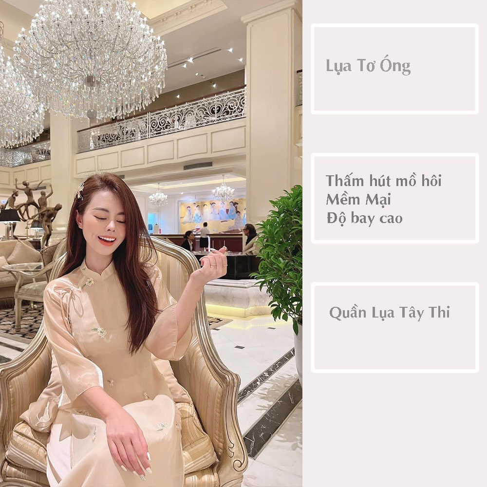 Áo Dài Cách Tân Nữ Thêu Hoa Thủ Công Tay Lỡ LD30