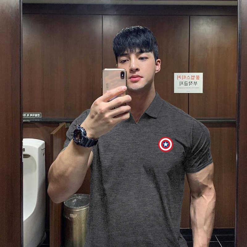 Áo thun polo tay ngắn cổ chữ v bằng cotton thoải mái thời trang cho nam