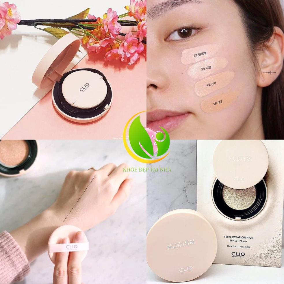 Phấn Nước CLIO Nudism Velvet Wear Cushion SPF 50+/PA+++ 15g - Chính Hãng | BigBuy360 - bigbuy360.vn
