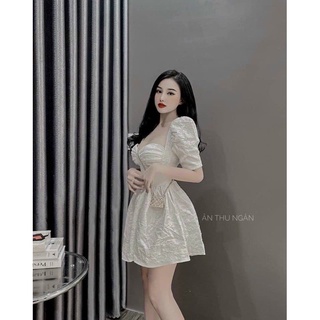 ĐẦM GẤM XOÈ CÚP NGỰC