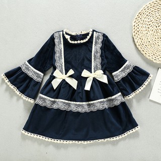 Đầm xòe công chúa phối ren cho bé gái