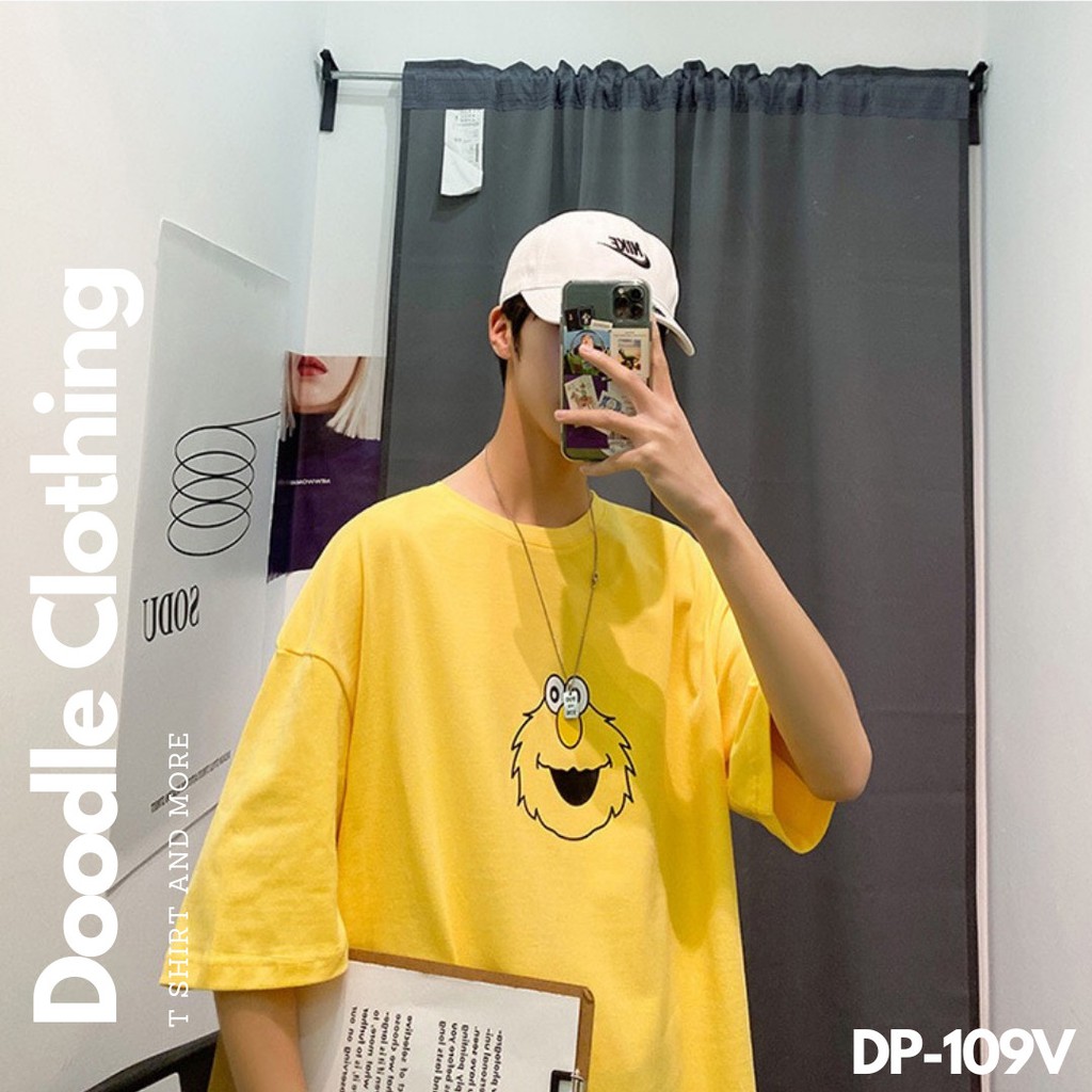 Áo Thun Nam Nữ Tay Lỡ Unisex Oversize Áo phông Form Rộng Basic Tee Hình Quái Vật Dễ Thương