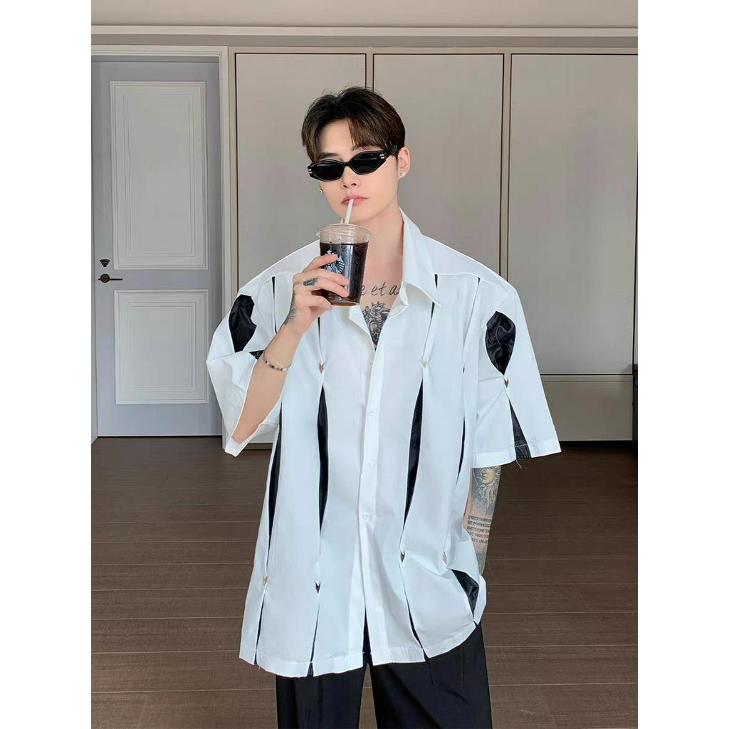 Áo Sơ Mi Nam Tay Ngắn Dáng Rộng Thời Trang Cá Tính