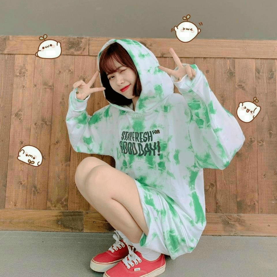 Sét Bộ Hoodies Nữ 2 Món Áo Có Nón Kết Hợp Quần Đùi Chất Nỉ Loang Màu In Pokemon Form Rộng Siêu Hót NEW UNISEX