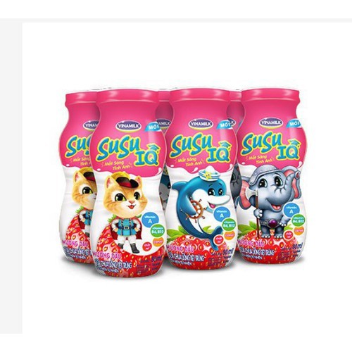 Lốc 6 chai sữa chua uống dâu SuSu IQ 80ml