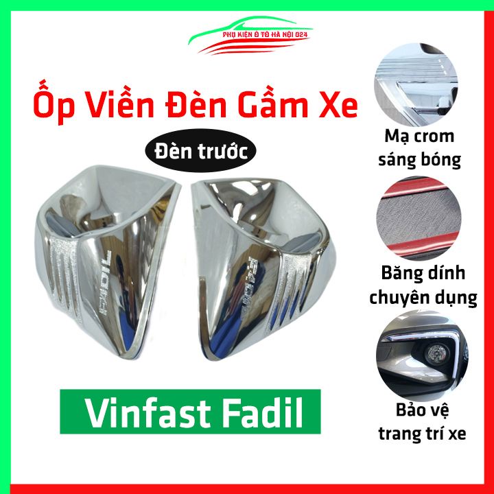 Ốp viền đèn gầm trước Fadil 2019-2022 mạ Crom chống trầy trang trí làm đẹp xe