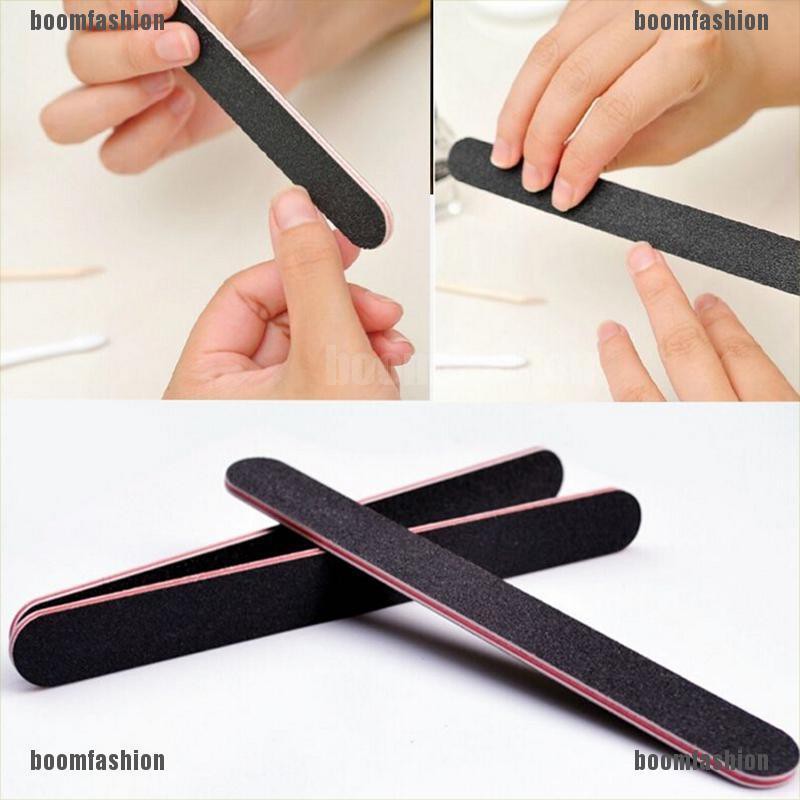 [BOOM] 3 PCs New Black Double Sided Nail Art Manicure Sanding File Buffer Grits 100/180 [Fashion]