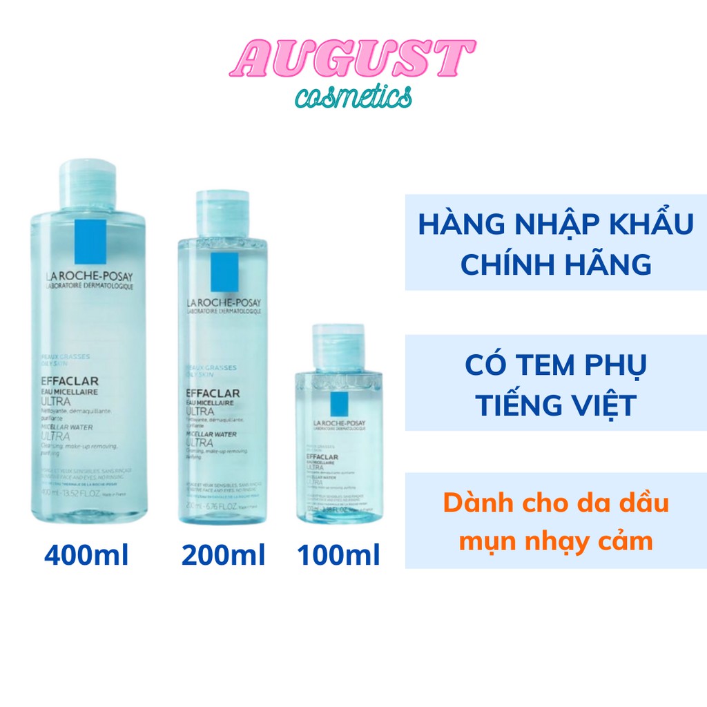 [CHÍNH HÃNG] Nước tẩy trang La Roche Posay cho da dầu nhạy cảm Micellar Water Ultra Oily Sensitive Skin chính hãng