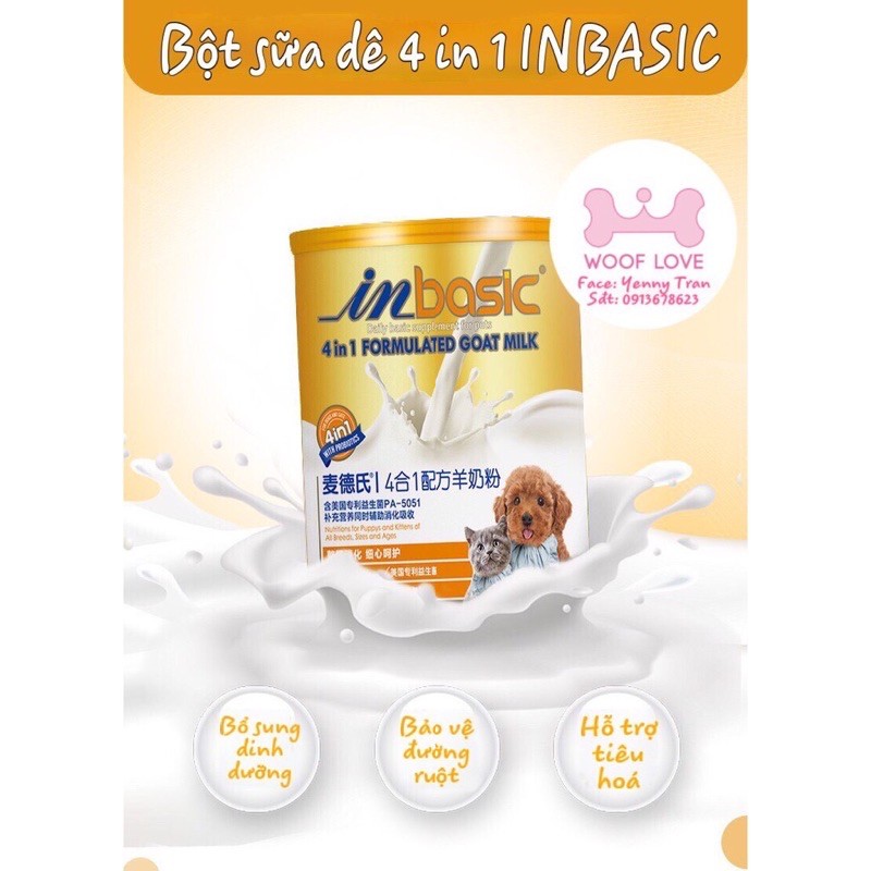 SỮA DÊ DẠNG BỘT 4IN1 INBASIC DÀNH CHO THÚ CƯNG