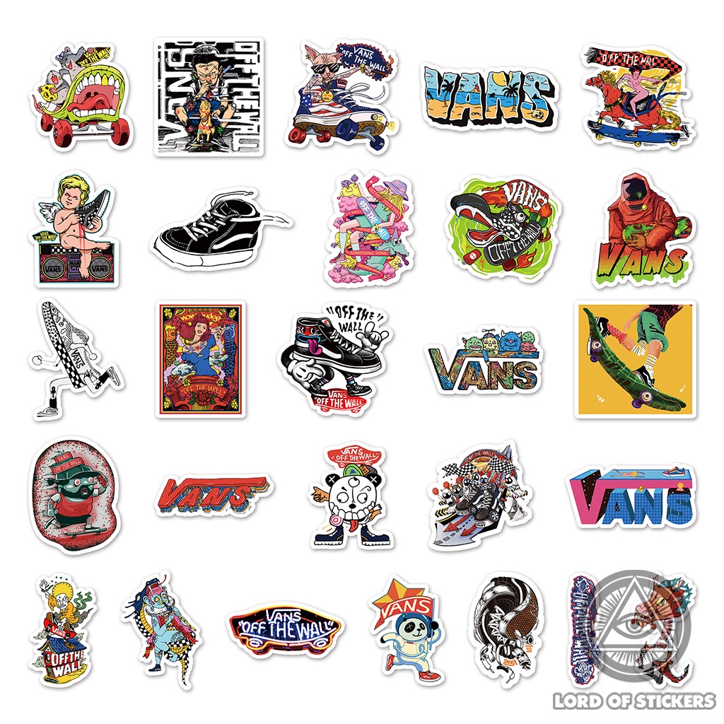 Set 52 Hình Dán Vans Off The Wall Sticker Graffiti Sneaker Chống Thấm Nước Dán Mũ Nón Bảo Hiểm, Laptop, Ván Trượt, Vali