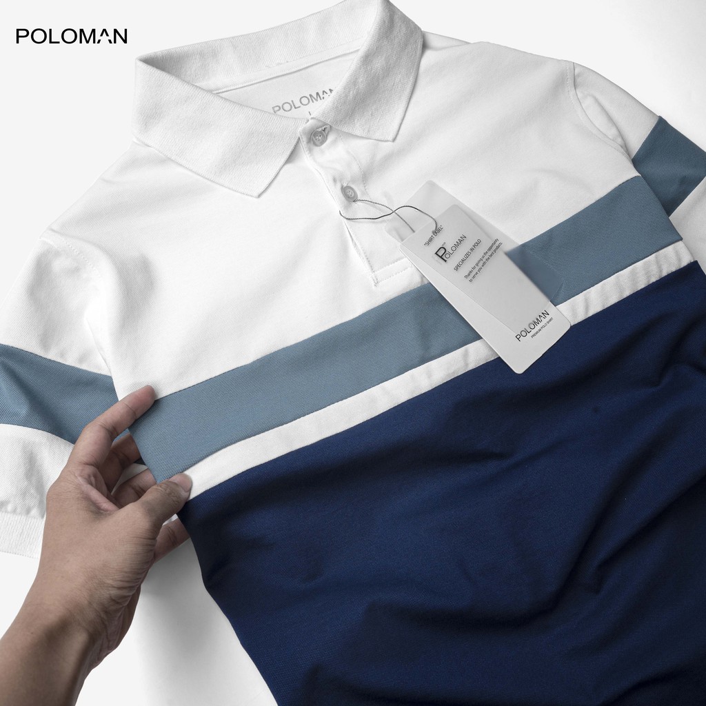 Áo POLO nam phối cổ bẻ AMPUS vải cá sấu Cotton xuất xịn,chuẩn form trẻ trung, thanh lịch - POLOMAN