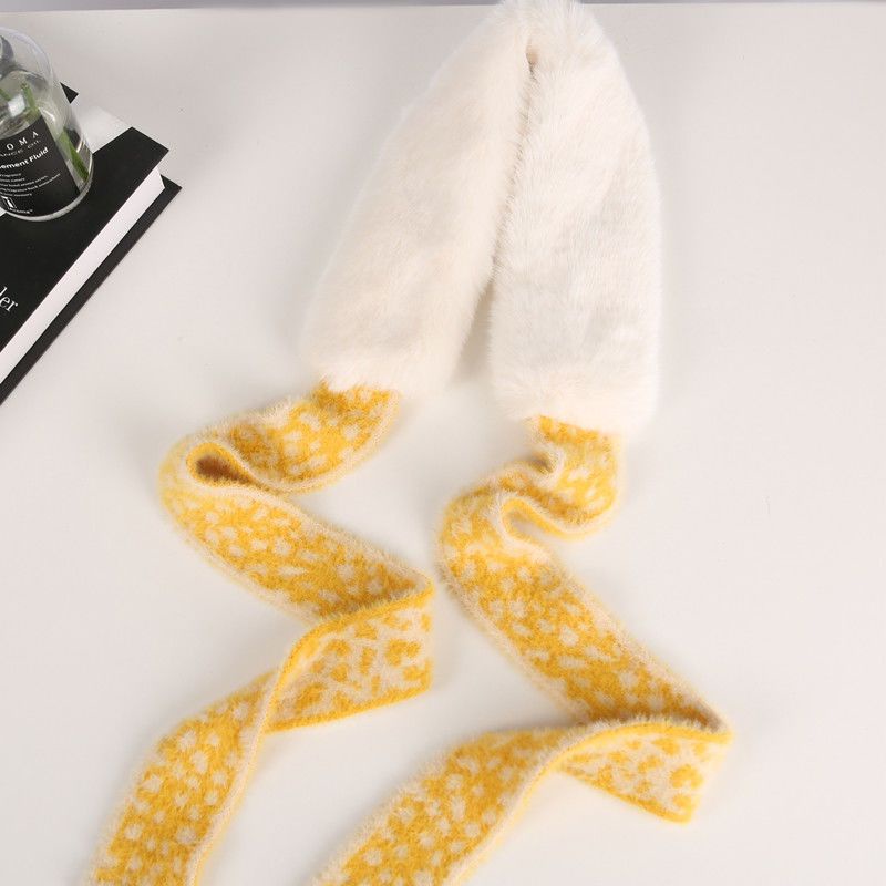 Khăn Quàng Cổ Lông Ấm Áp In Họa Tiết Da Báo Phong Cách Hàn Quốc Cho Nữ