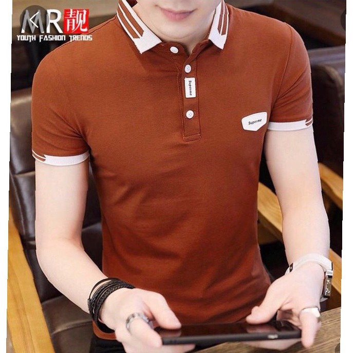 ÁO THUN NAM NGẮN TAY CỔ BẺ Thun Cotton Áo Cộc Tay nam có cổ Cao cấp Ao Thun nam VNXK One