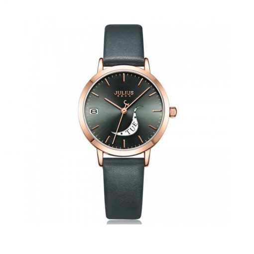 Đồng Hồ Nữ JA-1076E Julius Hàn Quốc Dây Da (Đen)
