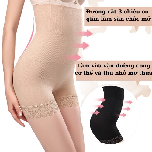 Quần gen bụng mặc váy, quần lót cạp cao Minet nâng mông định hình sau sinh chống cuộn giảm mỡ thông hơi QGB003