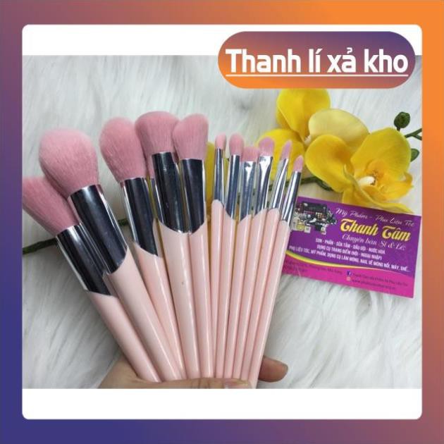 Cọ makeup cán gỗ hồng 11 cây