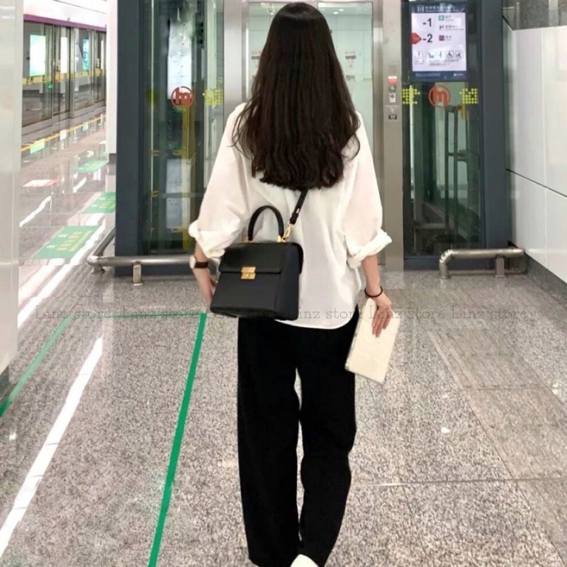 Áo sơ mi nữ dài tay basic, Sơ mi nữ kiểu dáng ullzang mới vải thô không nhăn nhàu Linzstore | BigBuy360 - bigbuy360.vn